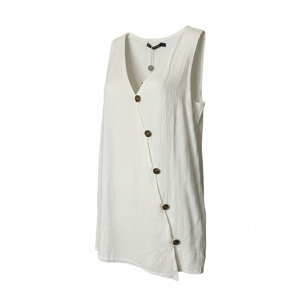 Vix Paula Hermanny Women's White Sleeveless Mini Dress Size S NWT